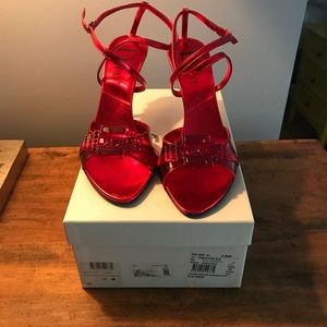 Christian Dior Red Strappy Heels, Size 8